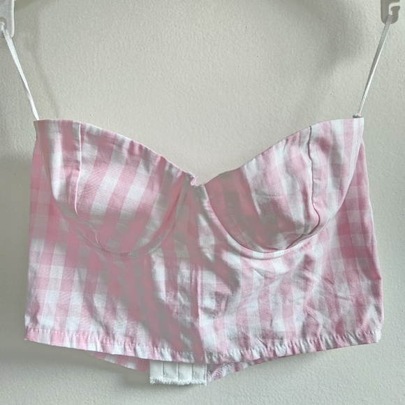 New Zara x Barbie Mattel Gingham Bustier Top Size 32B NWT Blogger Favorite - Picture 12 of 16
